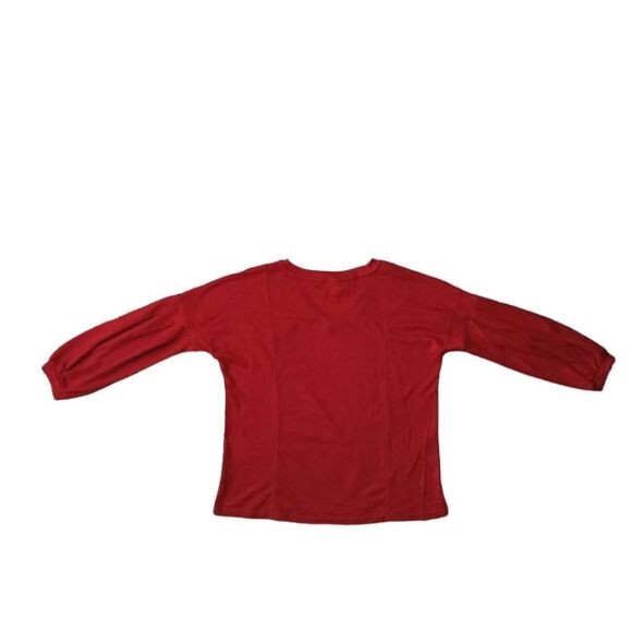 Amazon Brand Phortric Red Casual VNeck Pleated Bishop Long Sleeve Shirt Medium - Picture 2 of 12